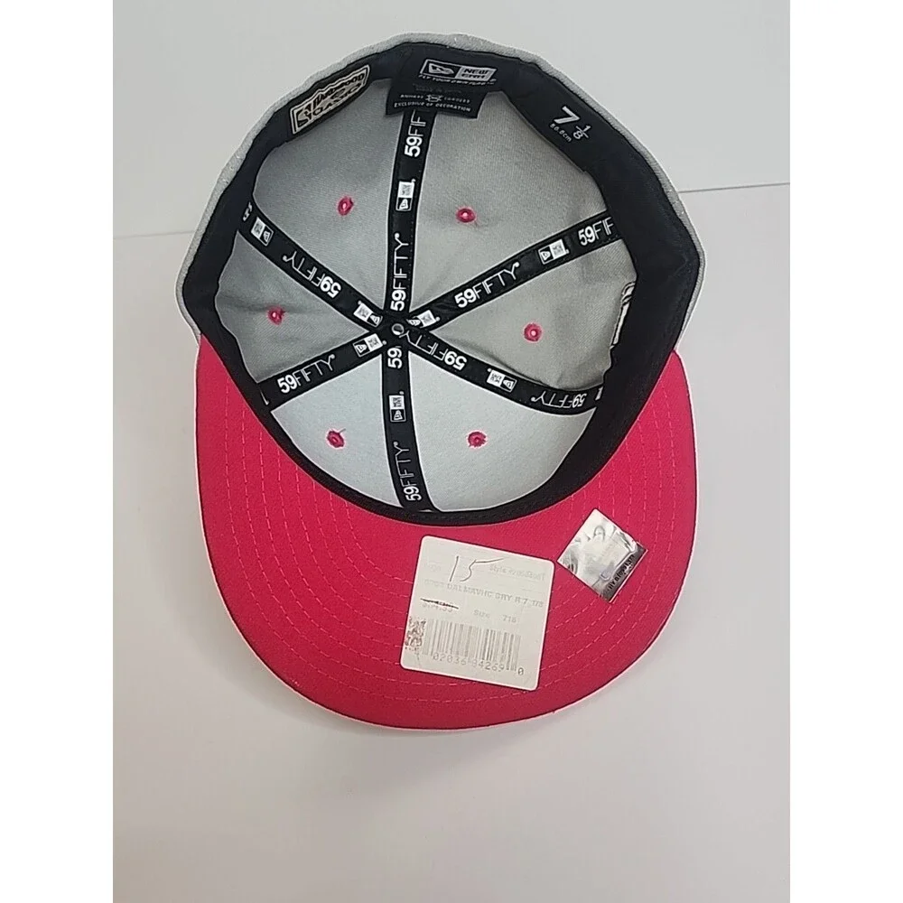 Dallas Mavericks New Era 59Fifty Hardwood Classics Hat Cap 7 1/8 Pink Gray